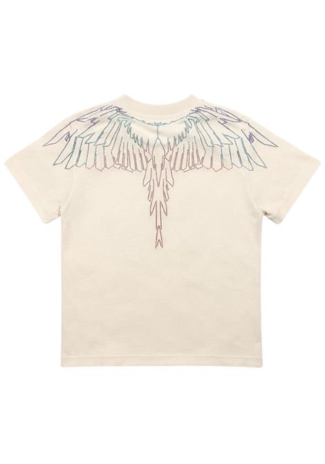 Cream cotton T-shirt for girls MARCELO BURLON | S6CMJGTH110PANNA